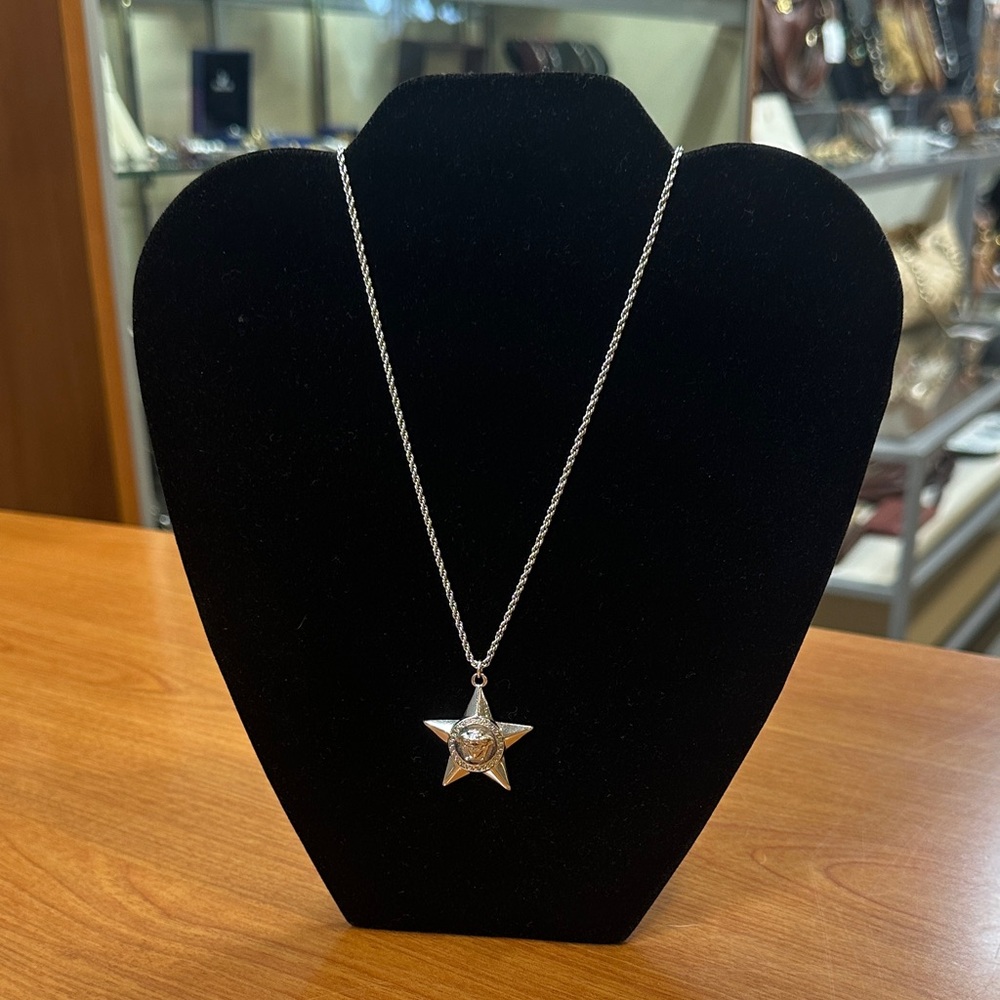 Versace Silver Star Pendant Necklace
